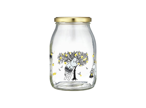 Mummi glasskrukke + 4 klistremerker 1 liter