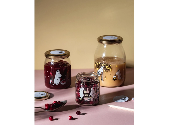 Mummi glasskrukke + 4 klistremerker 1 liter 