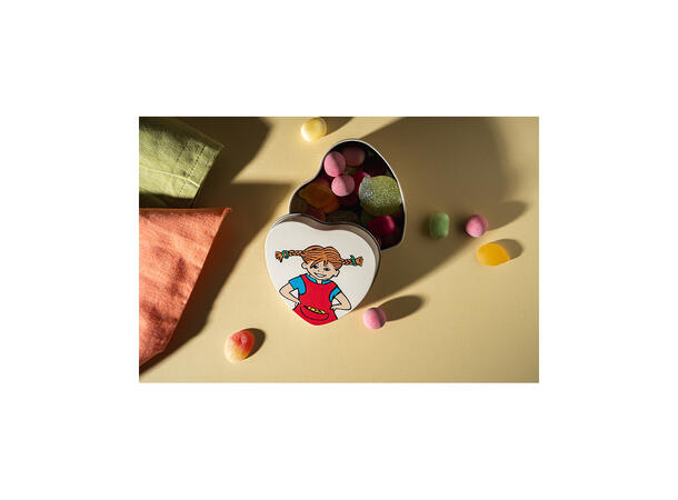 Pippi Hjerteboks i tinn - Vær som Pippi 10cm