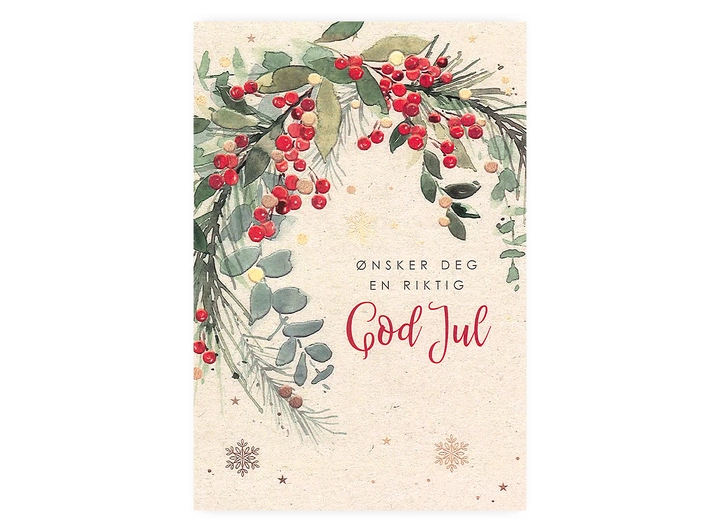 Dobbelt julekort God jul A6 Dobbelt kort 