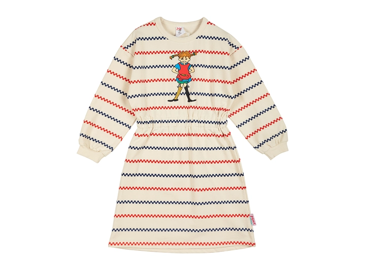 Pippi Collegekjole - Stripete hvit 86 Barneklær fra Pippi 