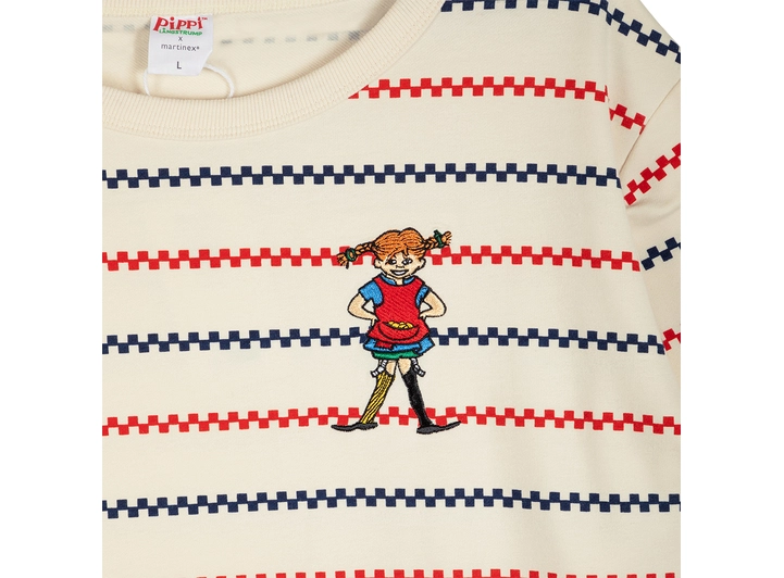Pippi Collegekjole - Stripete hvit 86 Barneklær fra Pippi 