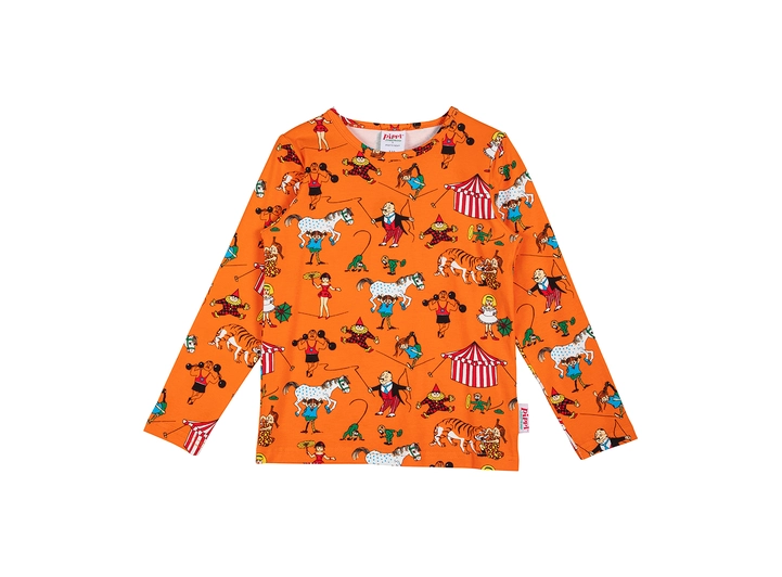Pippi Genser - Sirkus Orange 122 Barneklær fra Pippi 
