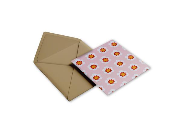 Blafre kort lite - Blomster Dobbelt kort