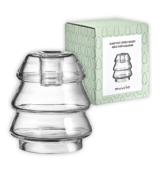 Muurla Glasstre stearinlysholder 10,5cm