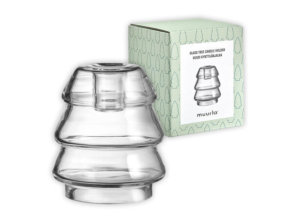 Muurla Glasstre stearinlysholder 10,5cm