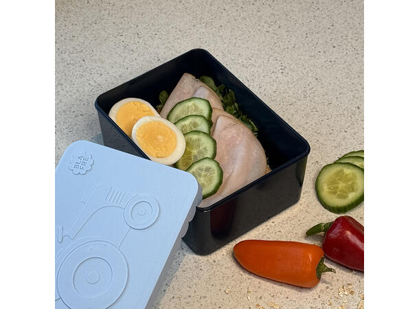 Blafre matboks i plast ett rom - Traktor Lys blå/marineblå