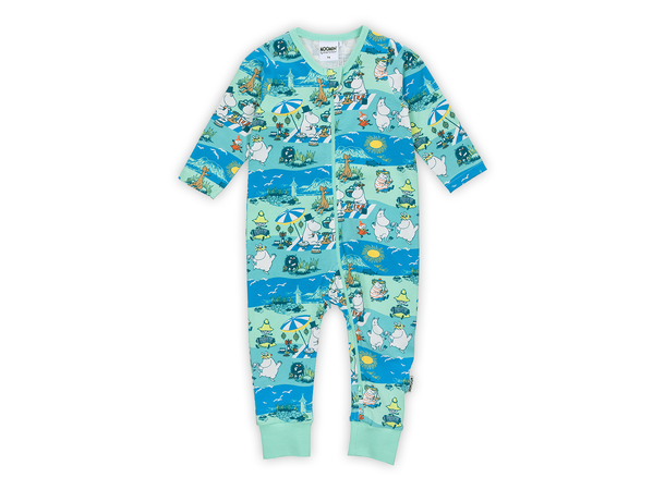 Mummi Pyjamas - Stranddag Turkis Babyklær fra Mummi