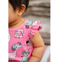 Mummi Playsuit - Jentegjeng Magenta Babyklær fra Mummi