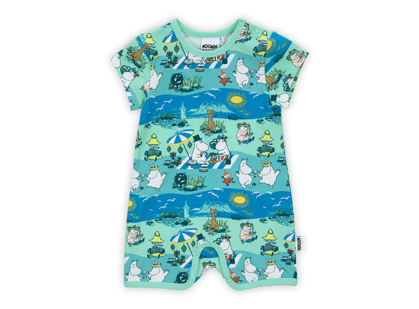Mummi Playsuit - Stranddag Turkis Babyklær fra Mummi