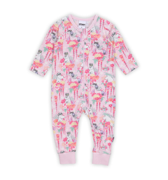 Mummi Pyjamas - Blomsterkrans Rosa Babyklær fra Mummi