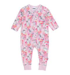 Mummi Pyjamas - Blomsterkrans Rosa Babyklær fra Mummi