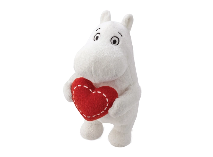 Mummitrollet Bamse - Hjerte 17 cm 