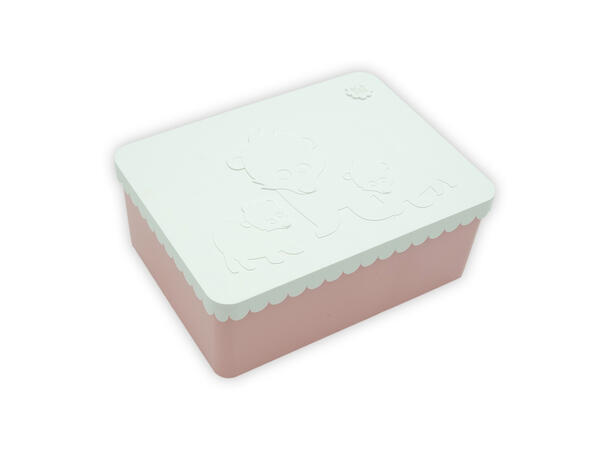 Blafre matboks i plast treroms - Bjørn Hvit/lys rosa