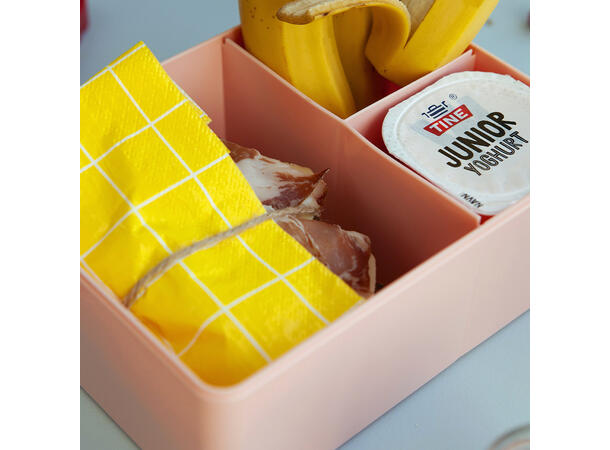 Blafre matboks i plast treroms - Bjørn Hvit/lys rosa