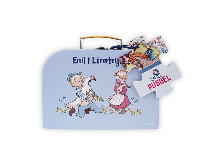 Emil - Puslespill og koffert 24 brikker 