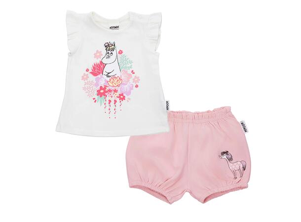 Mummi Shortsett - Blomsterkrans Rosa Babyklær fra Mummi