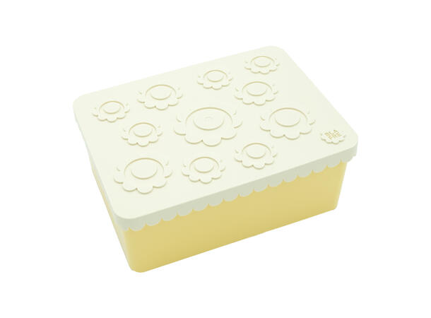 Blafre matboks i plast treroms - Blomst Beige/lys gul