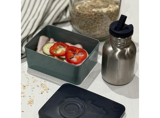 Blafre matboks i plast ett rom - Traktor Mørk blå/blågrønn