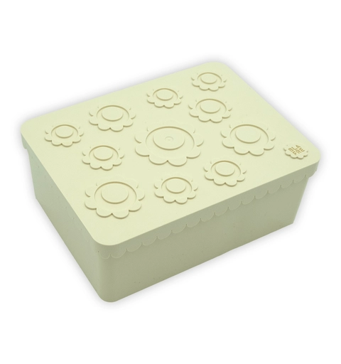 Blafre matboks i plast treroms - Blomst Beige/beige