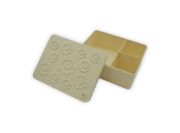 Blafre matboks i plast treroms - Blomst Beige/beige